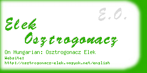 elek osztrogonacz business card